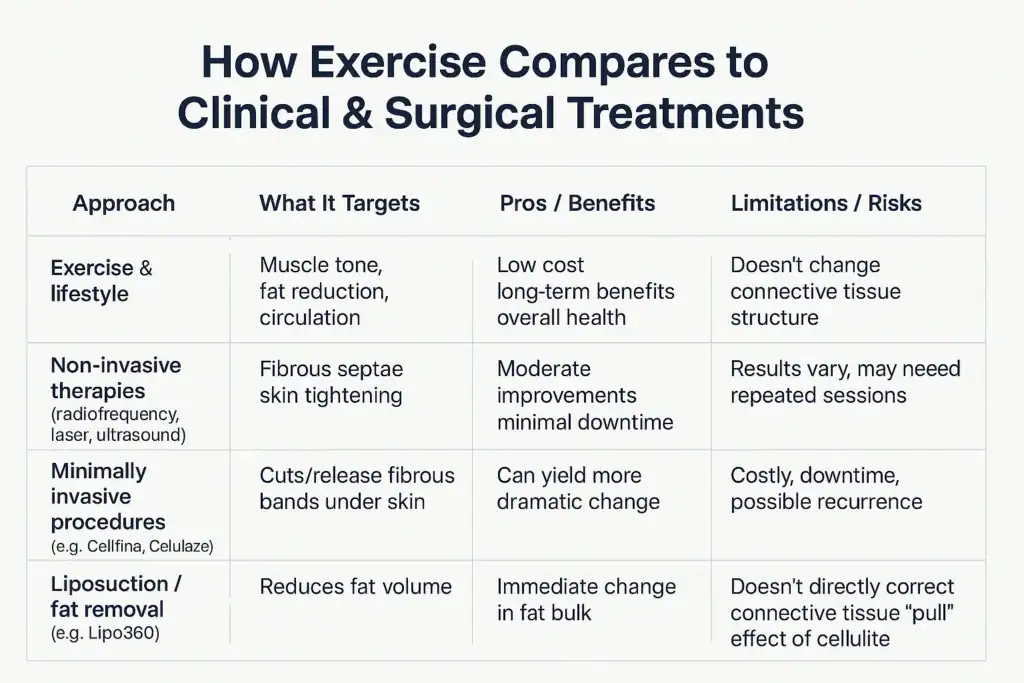 Sculpting Your Bum: Can Toning Exercises Really Reduce Cellulite? 2 How exercise compares to treatments from Lipo 360 Chigwell