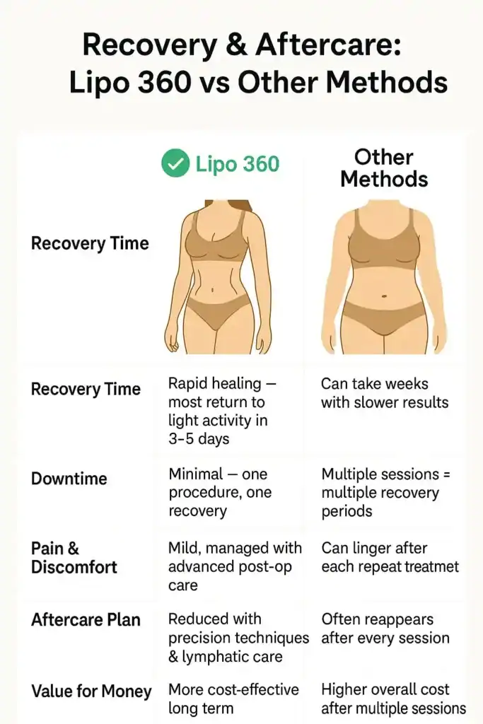 Recovery and Aftercare for Fat-Dissolving Surgery 2 Table to show fat dissolving injection aftercare Chigwell